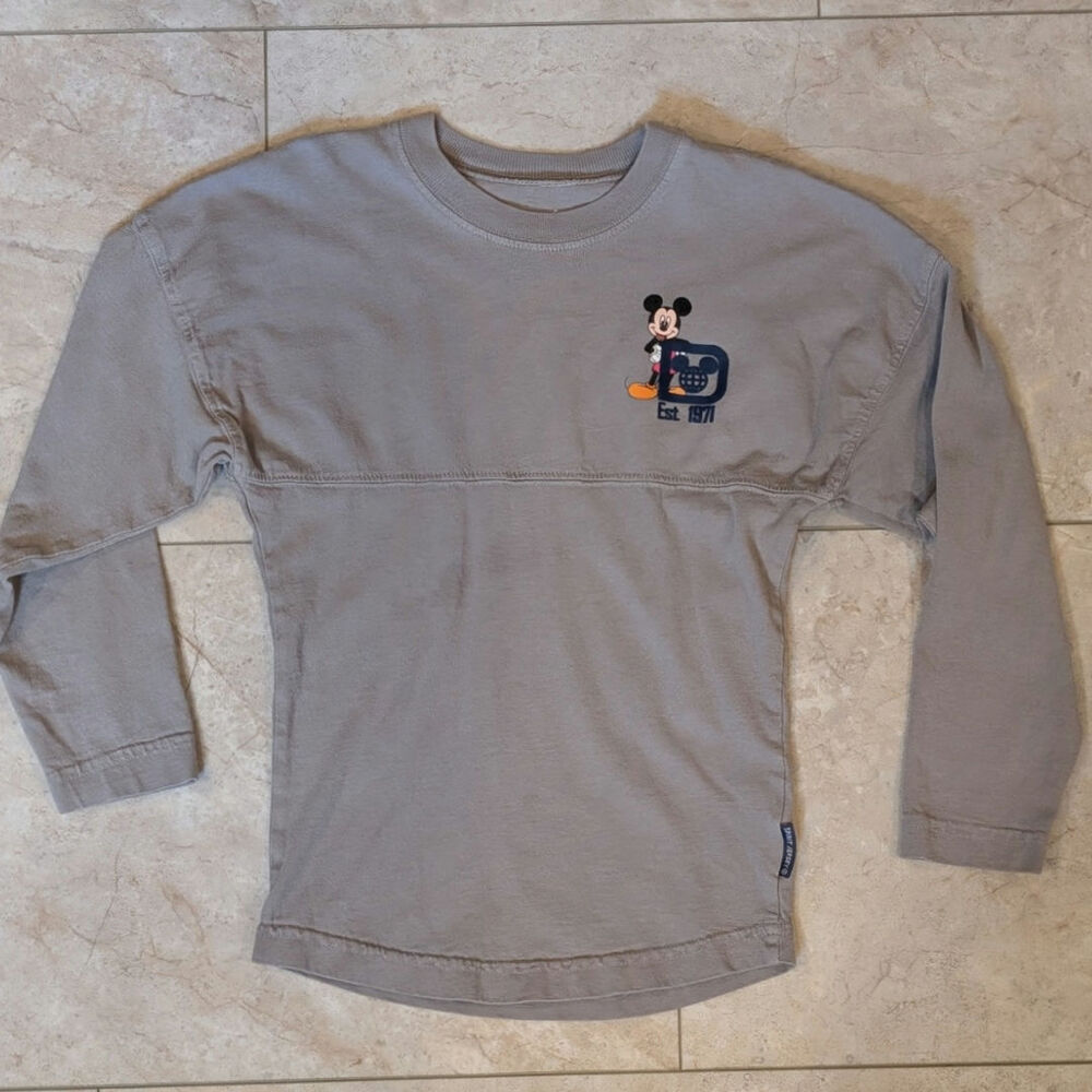 Walt Disney World Spirit Jersey Shirt Long Sleeve Gray Kids XS 4